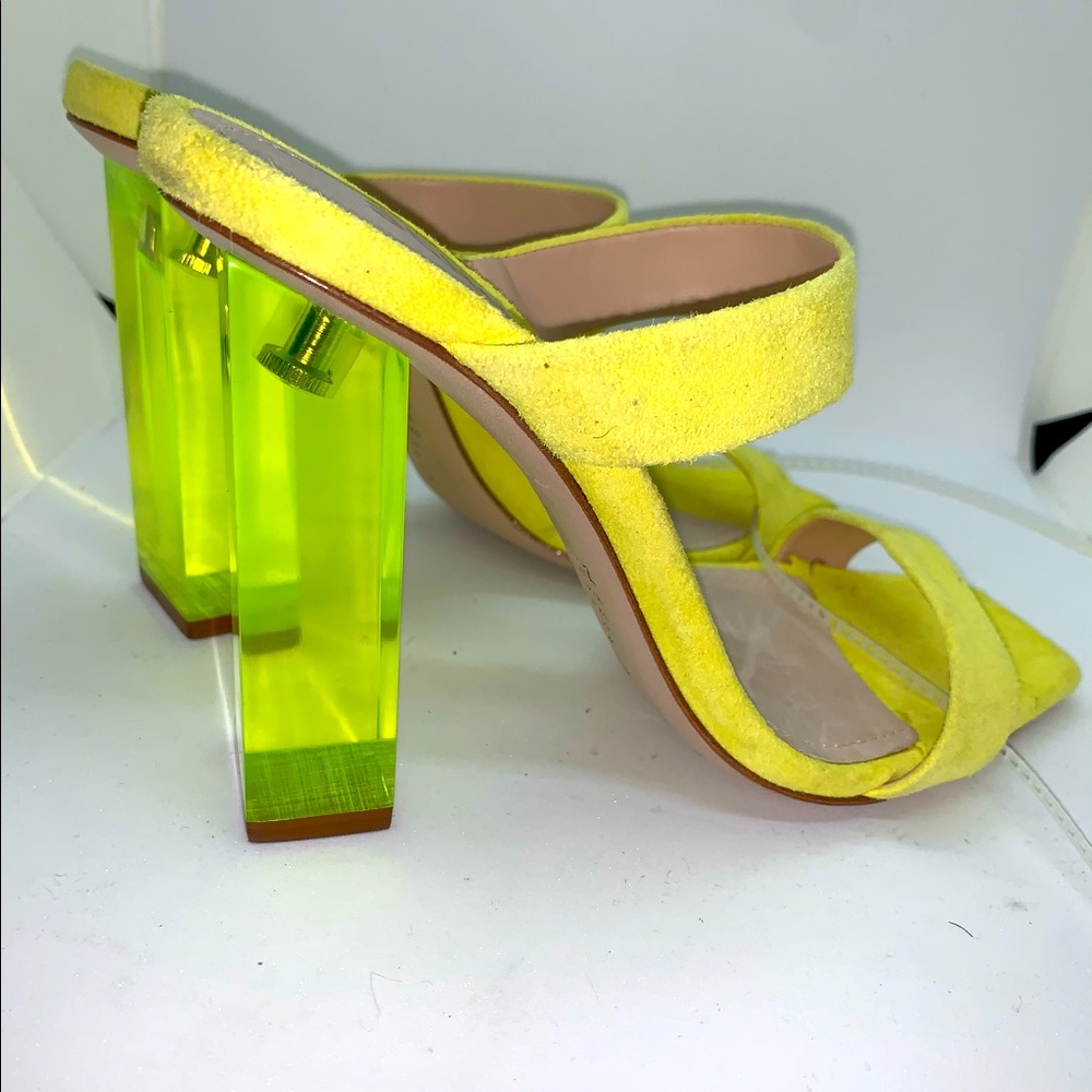 Schutz Neon Yellow Lucite Scrappy Heels